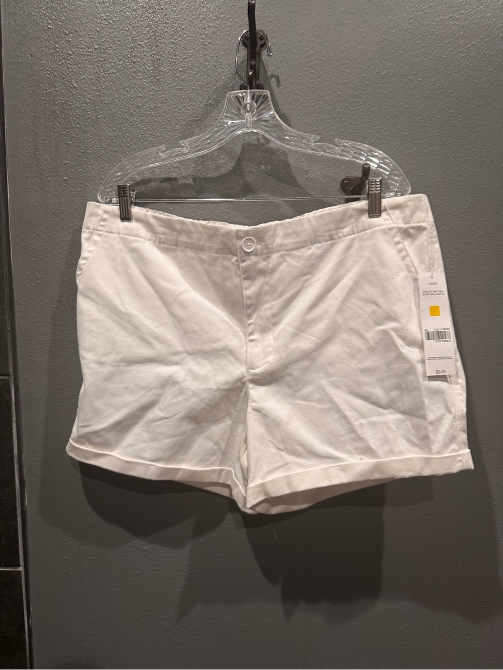 just be White Cotton Blend Rolled-Hem Women's Shorts